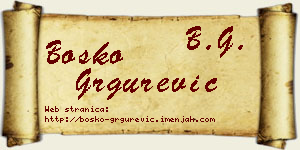 Boško Grgurević vizit kartica